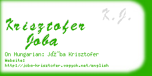 krisztofer joba business card